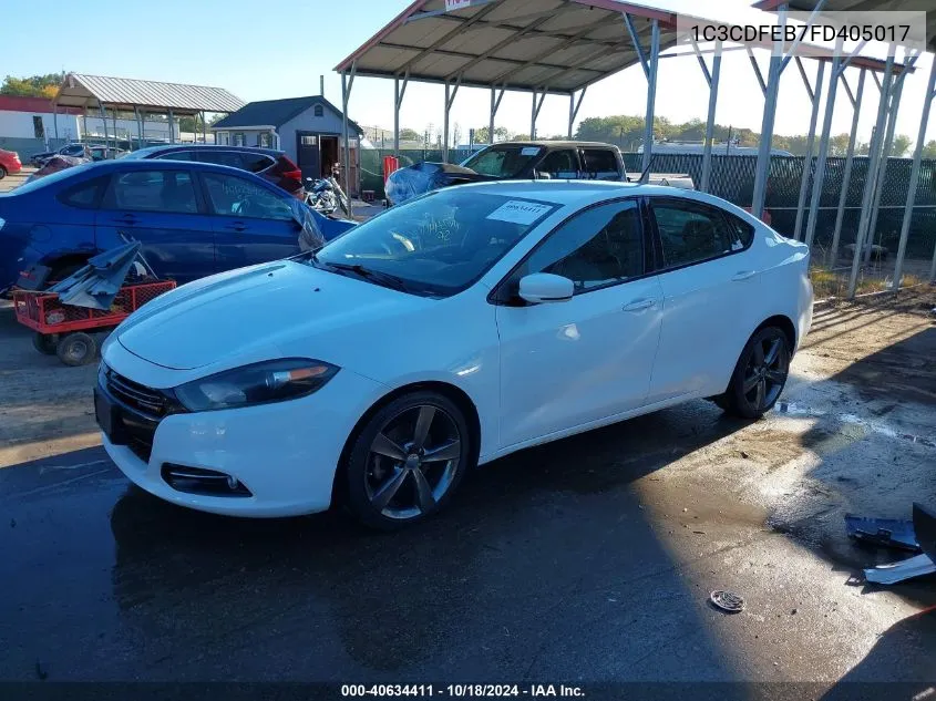 2015 Dodge Dart Gt VIN: 1C3CDFEB7FD405017 Lot: 40634411