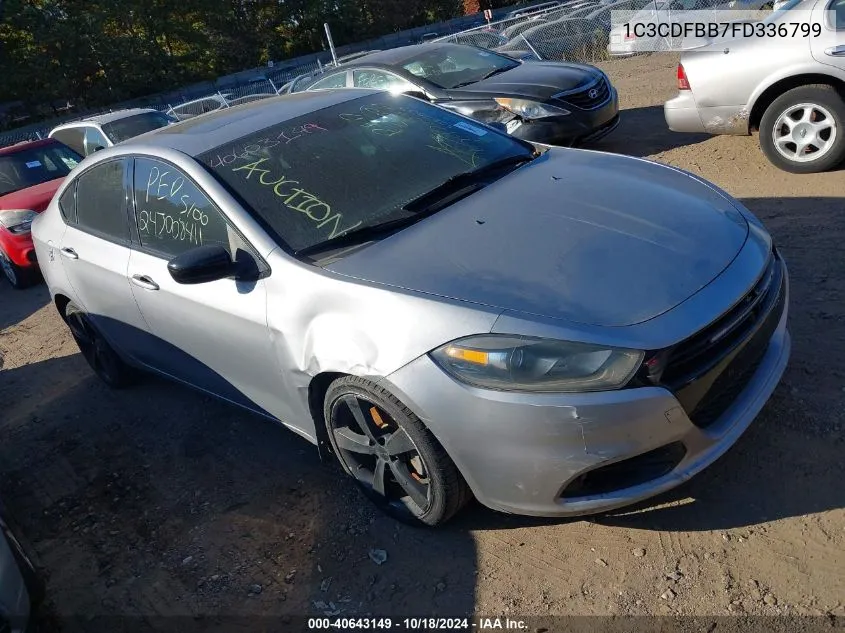 2015 Dodge Dart Sxt VIN: 1C3CDFBB7FD336799 Lot: 40643149