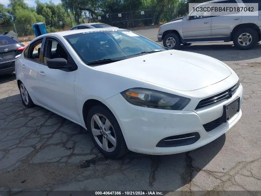 2015 Dodge Dart Sxt VIN: 1C3CDFBB4FD187042 Lot: 40647386