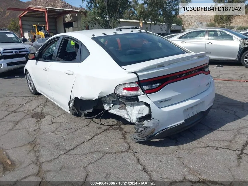 2015 Dodge Dart Sxt VIN: 1C3CDFBB4FD187042 Lot: 40647386