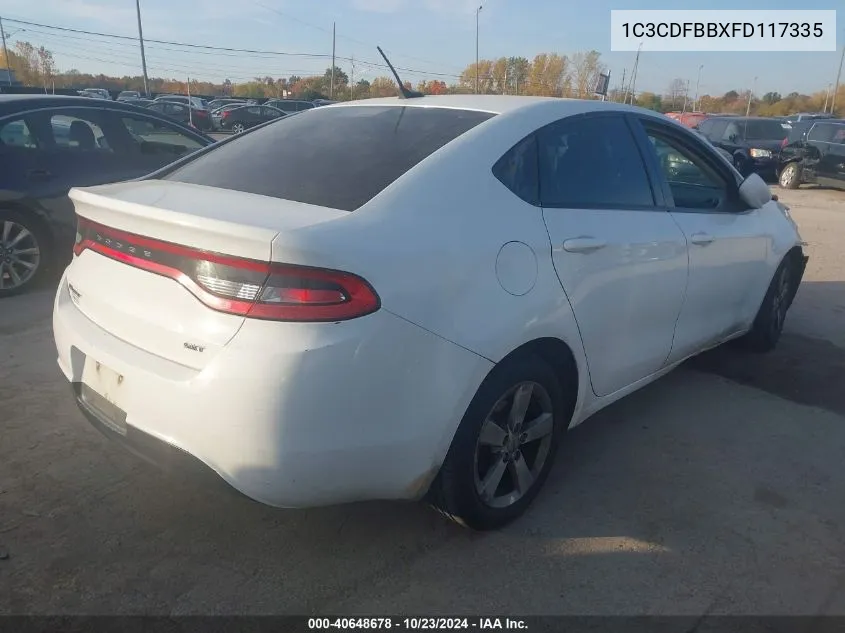 2015 Dodge Dart Sxt VIN: 1C3CDFBBXFD117335 Lot: 40648678