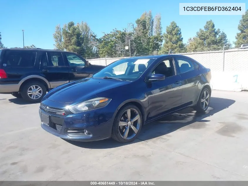 1C3CDFEB6FD362404 2015 Dodge Dart Gt