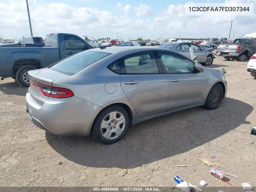 1C3CDFAA7FD307344 2015 Dodge Dart Se