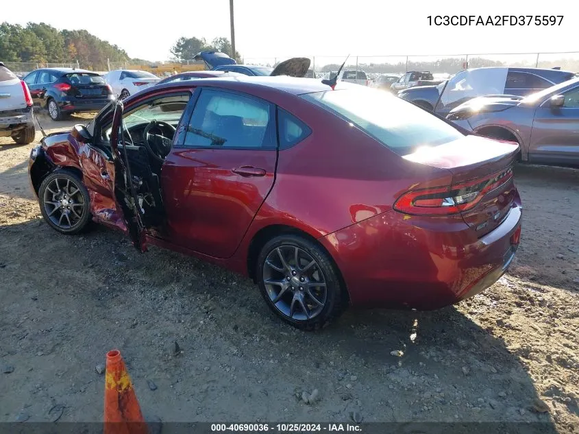 2015 Dodge Dart Se VIN: 1C3CDFAA2FD375597 Lot: 40690036