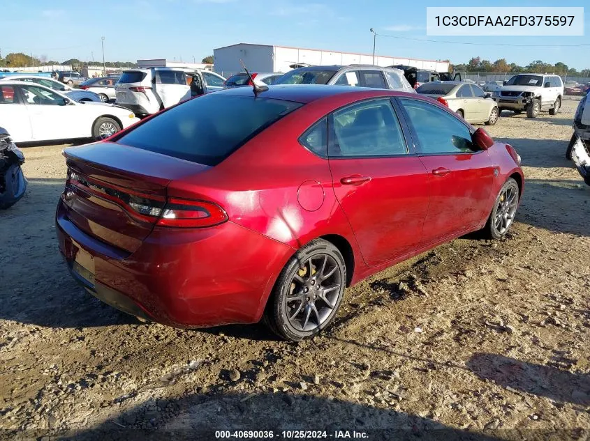 2015 Dodge Dart Se VIN: 1C3CDFAA2FD375597 Lot: 40690036