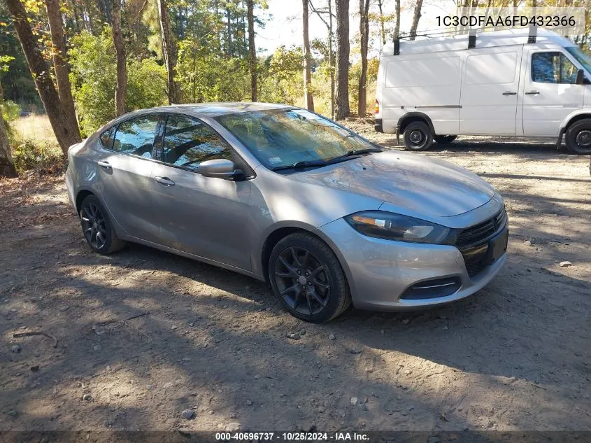 2015 Dodge Dart Se VIN: 1C3CDFAA6FD432366 Lot: 40696737