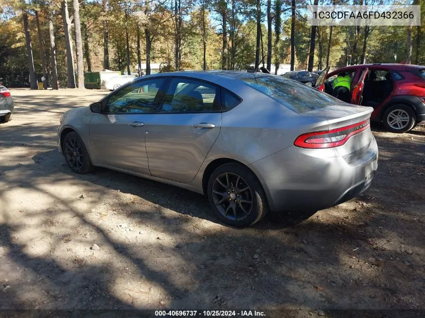 2015 Dodge Dart Se VIN: 1C3CDFAA6FD432366 Lot: 40696737