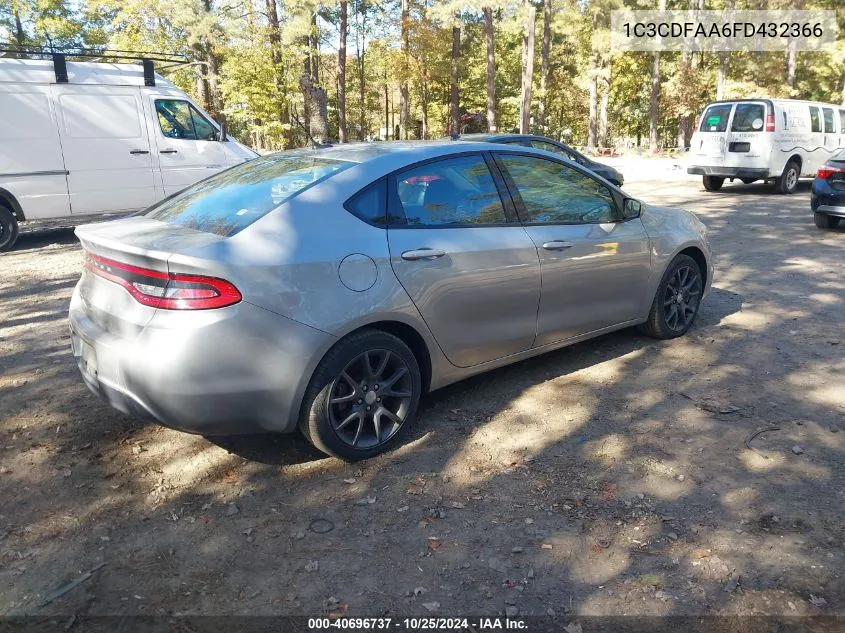 2015 Dodge Dart Se VIN: 1C3CDFAA6FD432366 Lot: 40696737