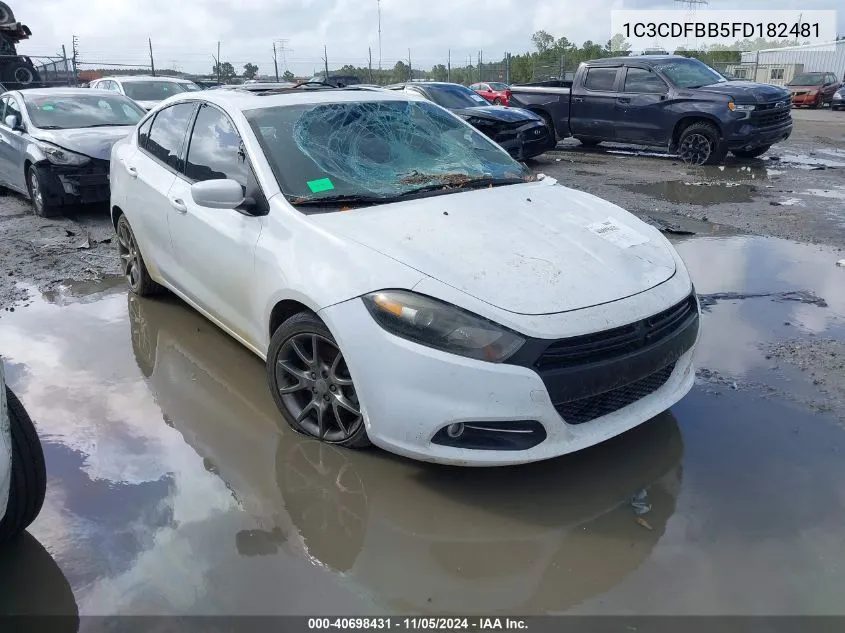 2015 Dodge Dart Sxt VIN: 1C3CDFBB5FD182481 Lot: 40698431