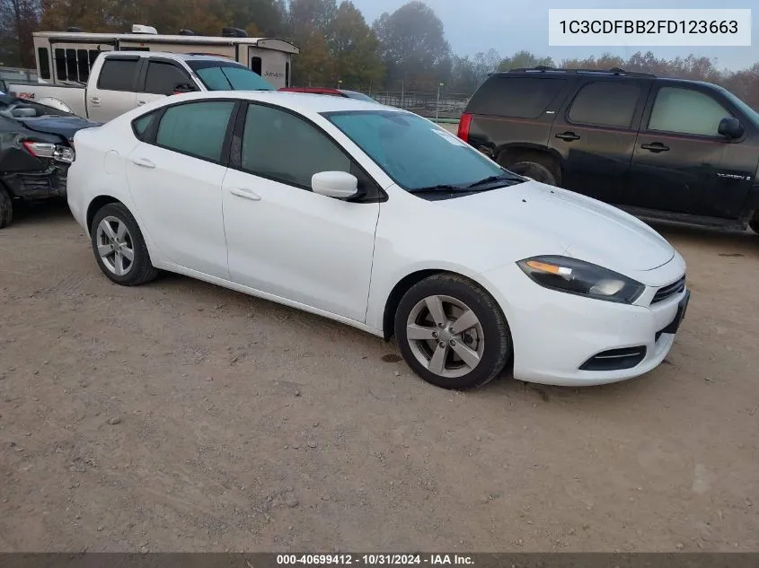 2015 Dodge Dart Sxt VIN: 1C3CDFBB2FD123663 Lot: 40699412