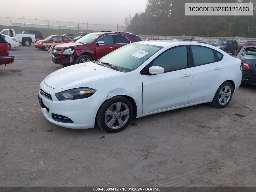 2015 Dodge Dart Sxt VIN: 1C3CDFBB2FD123663 Lot: 40699412