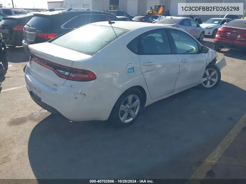 2015 Dodge Dart Sxt VIN: 1C3CDFBB2FD265298 Lot: 40702586