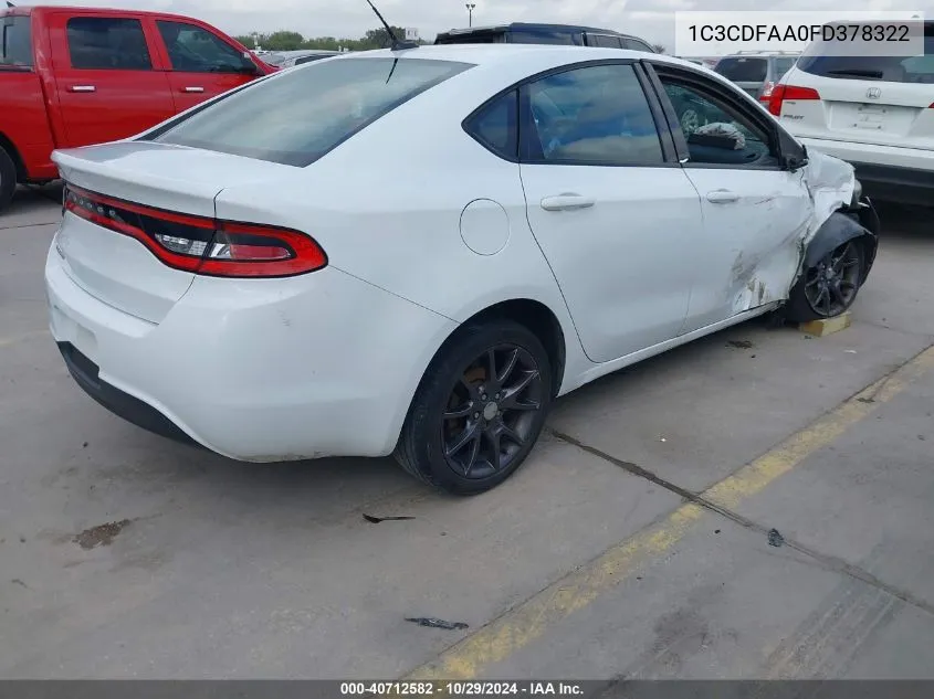 1C3CDFAA0FD378322 2015 Dodge Dart Se