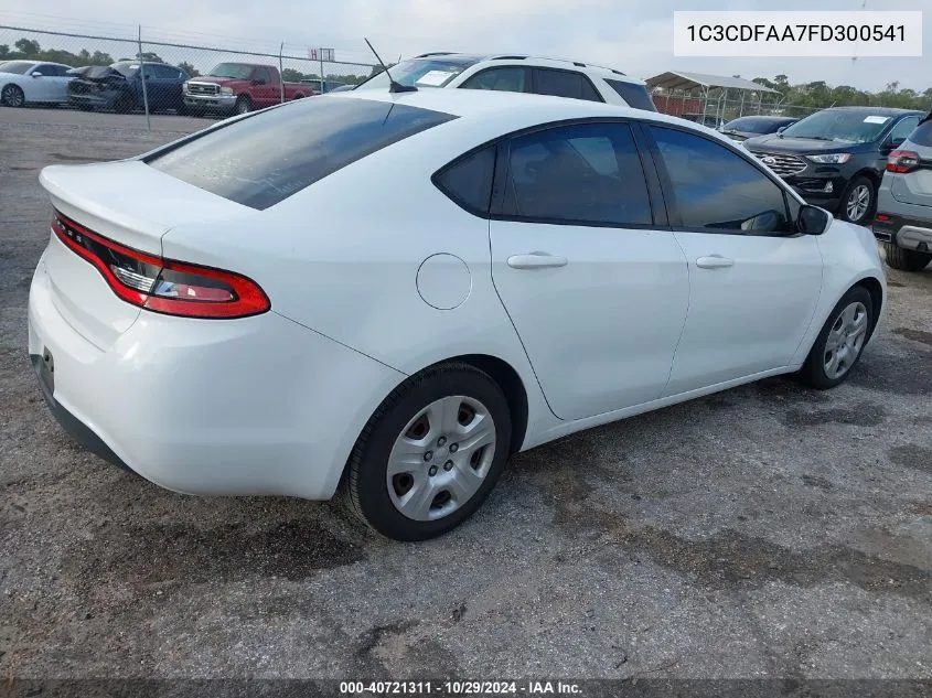 2015 Dodge Dart Se VIN: 1C3CDFAA7FD300541 Lot: 40721311