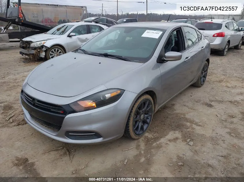 2015 Dodge Dart Se VIN: 1C3CDFAA7FD422557 Lot: 40731281