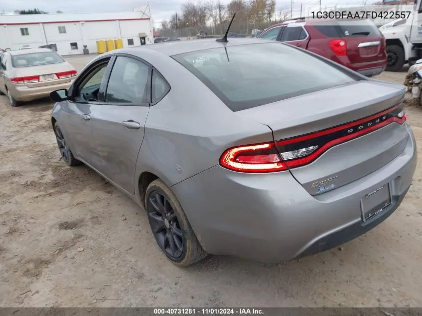 2015 Dodge Dart Se VIN: 1C3CDFAA7FD422557 Lot: 40731281