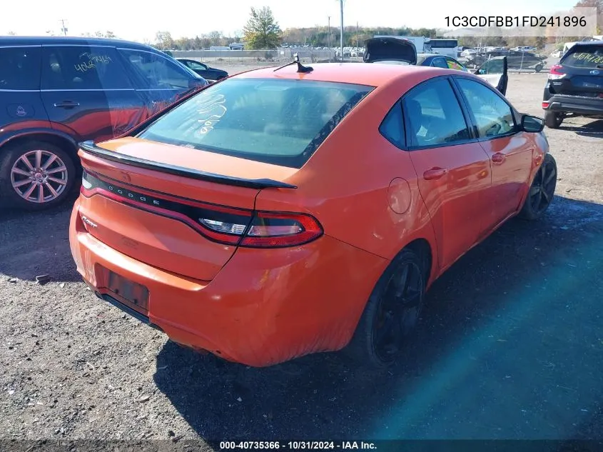 2015 Dodge Dart Sxt VIN: 1C3CDFBB1FD241896 Lot: 40735366