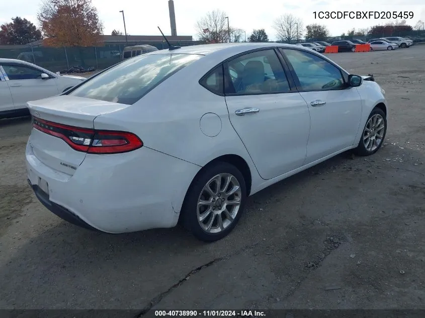 2015 Dodge Dart Limited VIN: 1C3CDFCBXFD205459 Lot: 40738990