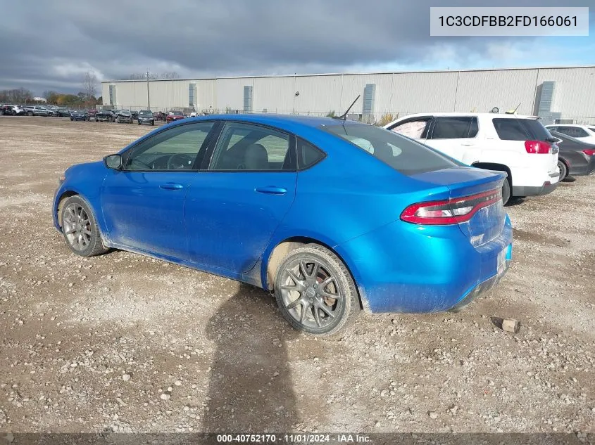 2015 Dodge Dart Sxt VIN: 1C3CDFBB2FD166061 Lot: 40752170