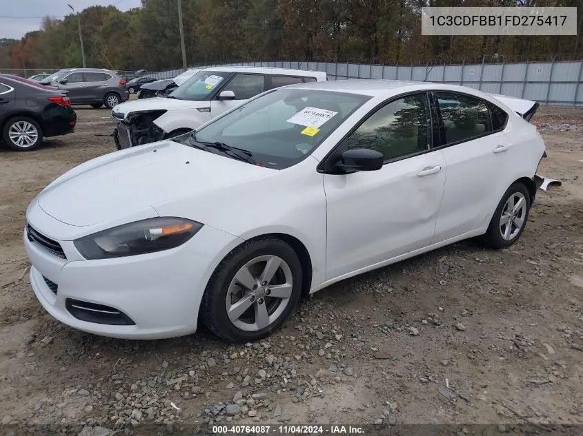 2015 Dodge Dart Sxt VIN: 1C3CDFBB1FD275417 Lot: 40764087