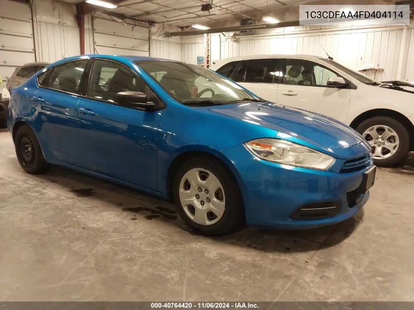 2015 Dodge Dart Se VIN: 1C3CDFAA4FD404114 Lot: 40764420