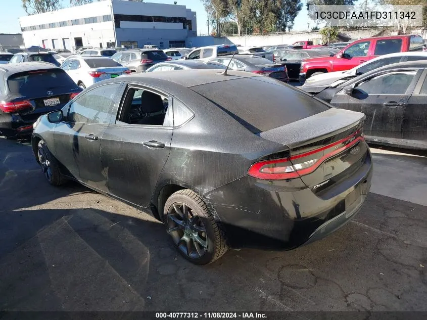 2015 Dodge Dart Se VIN: 1C3CDFAA1FD311342 Lot: 40777312