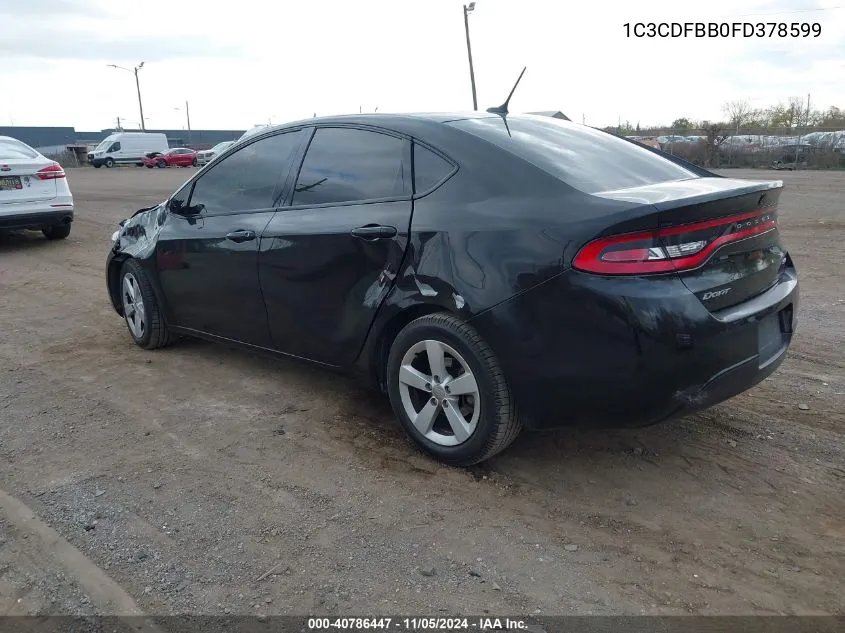 2015 Dodge Dart Sxt VIN: 1C3CDFBB0FD378599 Lot: 40786447