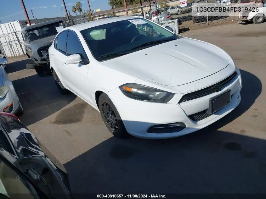 2015 Dodge Dart Sxt VIN: 1C3CDFBB4FD319426 Lot: 40810657