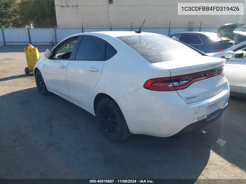 2015 Dodge Dart Sxt VIN: 1C3CDFBB4FD319426 Lot: 40810657