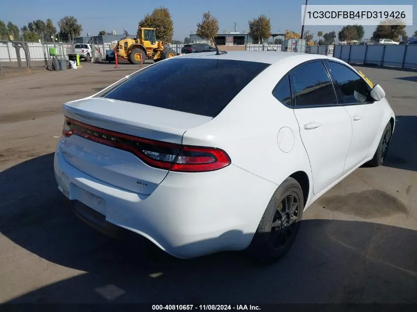 2015 Dodge Dart Sxt VIN: 1C3CDFBB4FD319426 Lot: 40810657