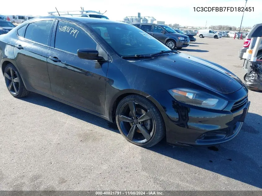 2015 Dodge Dart Sxt VIN: 1C3CDFBB7FD182451 Lot: 40821791