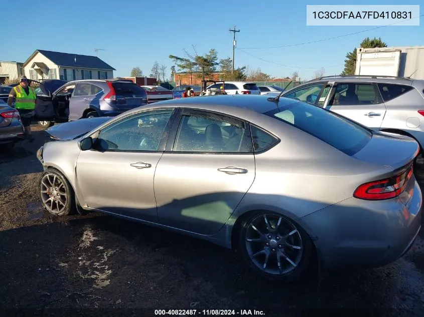 2015 Dodge Dart Se VIN: 1C3CDFAA7FD410831 Lot: 40822487