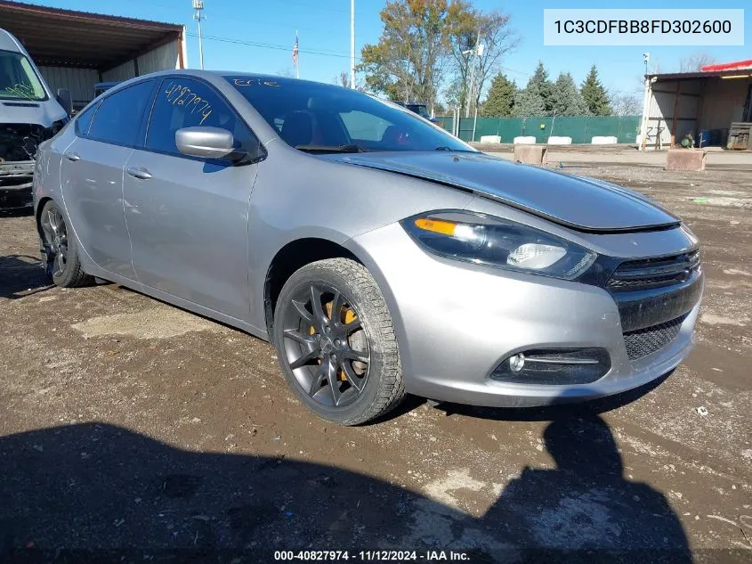 2015 Dodge Dart Sxt VIN: 1C3CDFBB8FD302600 Lot: 40827974