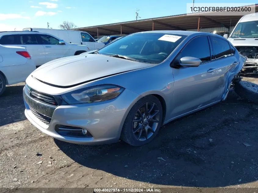 2015 Dodge Dart Sxt VIN: 1C3CDFBB8FD302600 Lot: 40827974