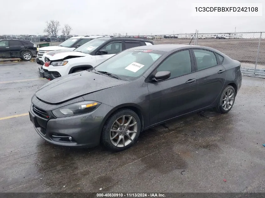 1C3CDFBBXFD242108 2015 Dodge Dart Sxt