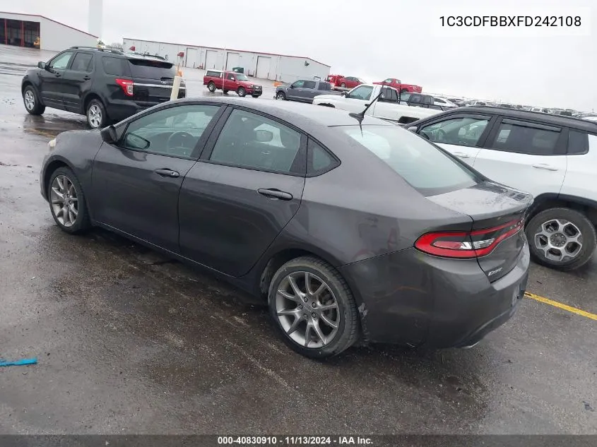 1C3CDFBBXFD242108 2015 Dodge Dart Sxt