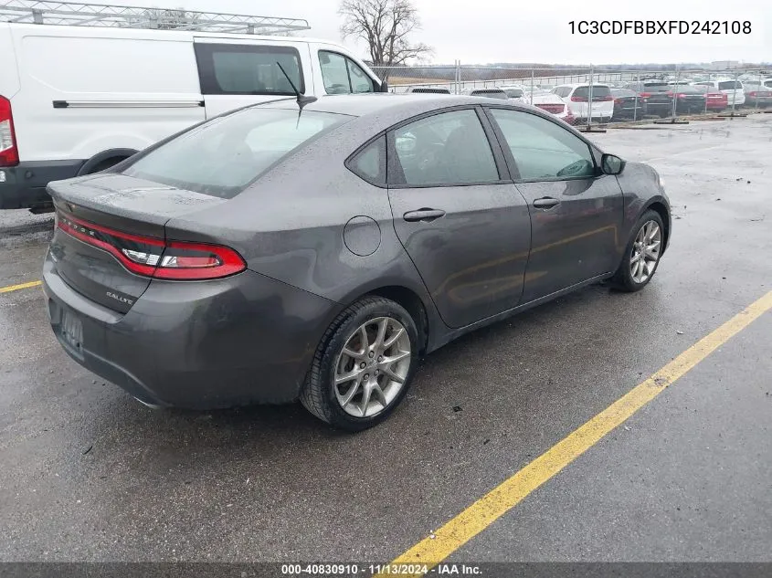 1C3CDFBBXFD242108 2015 Dodge Dart Sxt