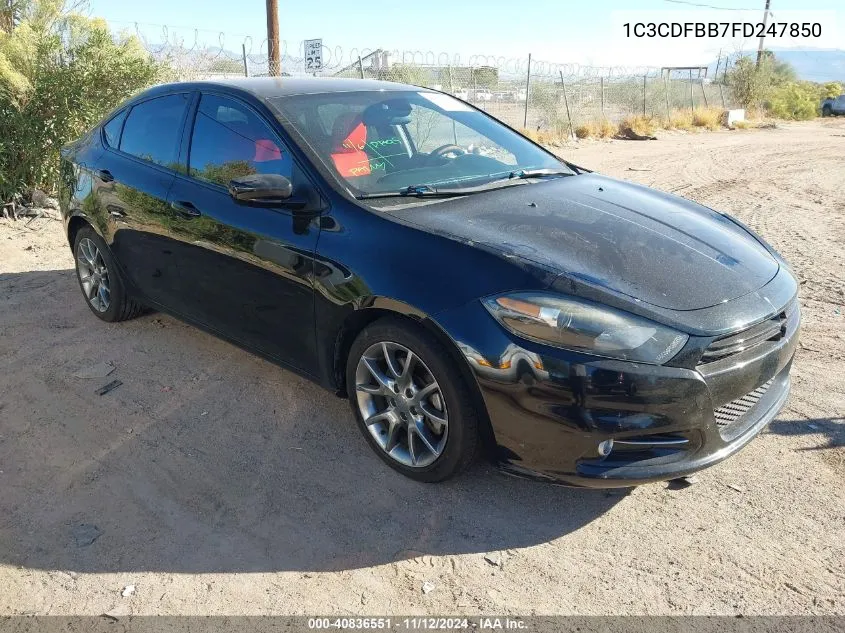 1C3CDFBB7FD247850 2015 Dodge Dart Sxt