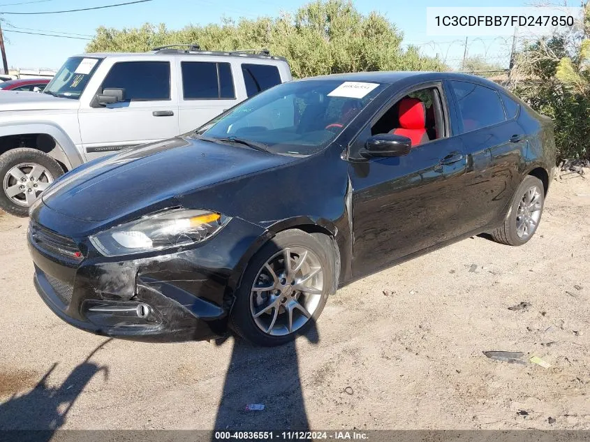 1C3CDFBB7FD247850 2015 Dodge Dart Sxt