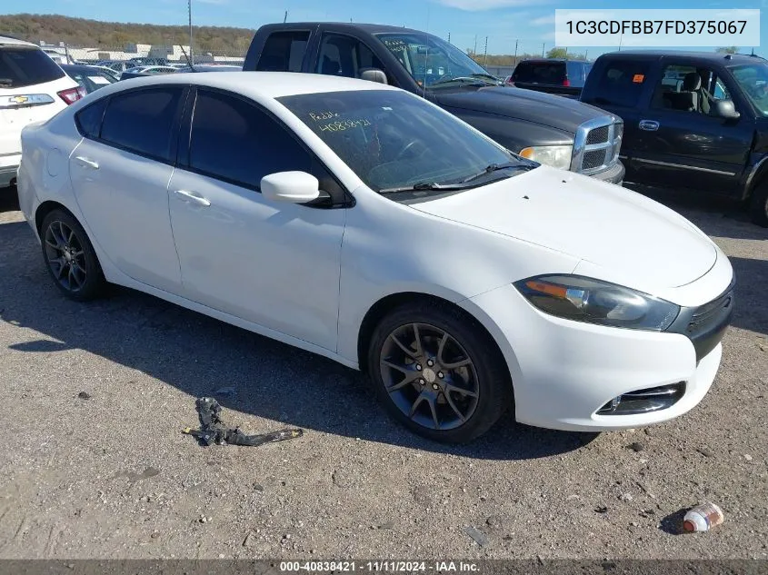 2015 Dodge Dart Sxt VIN: 1C3CDFBB7FD375067 Lot: 40838421