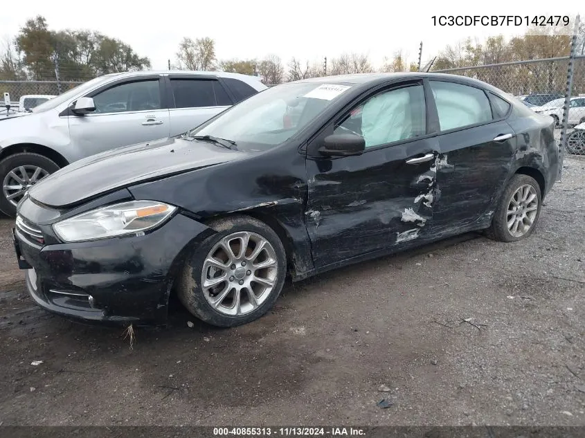 2015 Dodge Dart Limited VIN: 1C3CDFCB7FD142479 Lot: 40855313