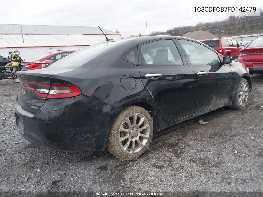 2015 Dodge Dart Limited VIN: 1C3CDFCB7FD142479 Lot: 40855313