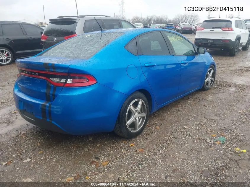 2015 Dodge Dart Sxt VIN: 1C3CDFBB2FD415118 Lot: 40864194