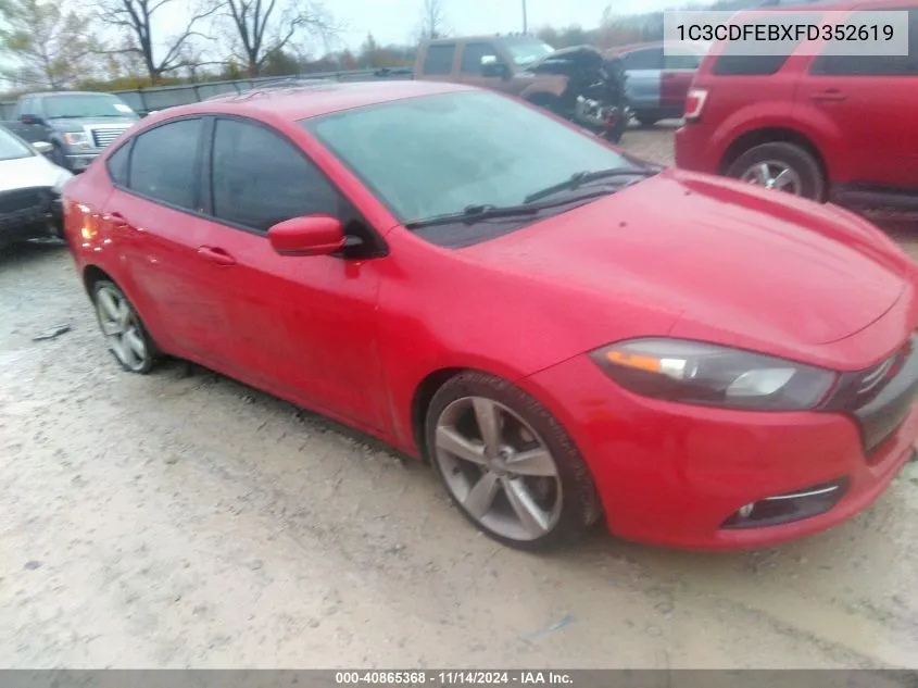 2015 Dodge Dart Gt VIN: 1C3CDFEBXFD352619 Lot: 40865368