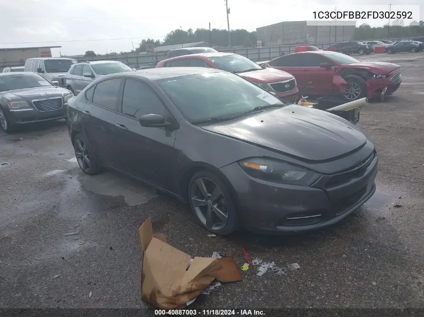 2015 Dodge Dart Sxt VIN: 1C3CDFBB2FD302592 Lot: 40887003