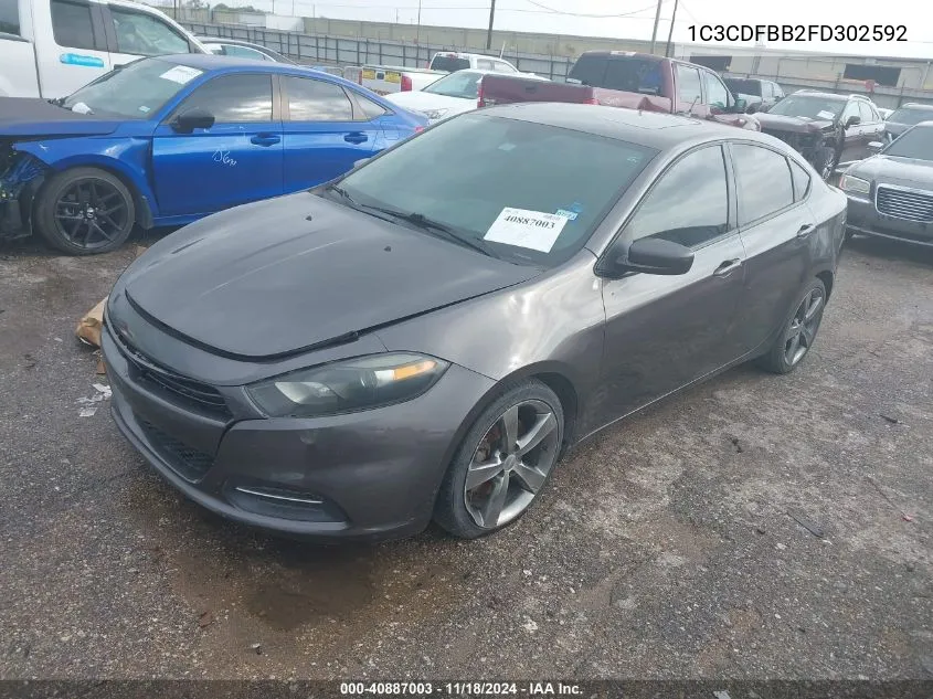 2015 Dodge Dart Sxt VIN: 1C3CDFBB2FD302592 Lot: 40887003