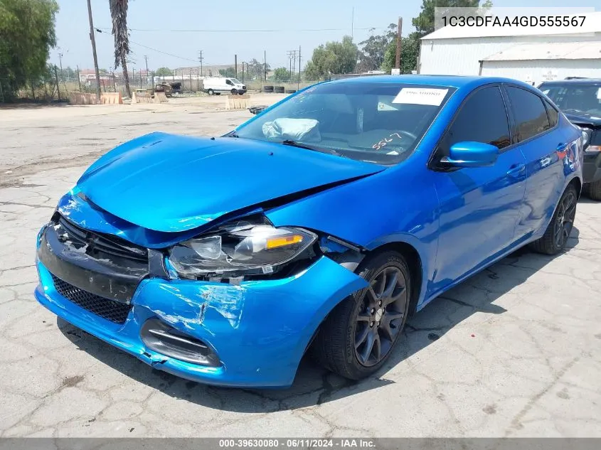 1C3CDFAA4GD555567 2016 Dodge Dart Se