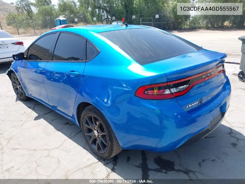 2016 Dodge Dart Se VIN: 1C3CDFAA4GD555567 Lot: 39630080