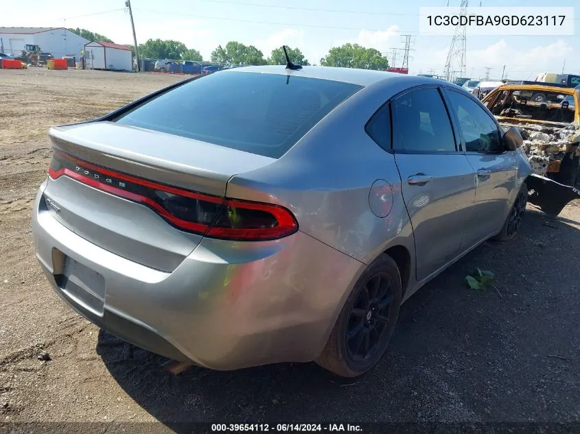 2016 Dodge Dart Sxt VIN: 1C3CDFBA9GD623117 Lot: 39654112