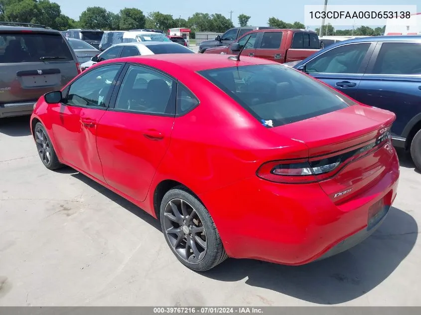 1C3CDFAA0GD653138 2016 Dodge Dart Se